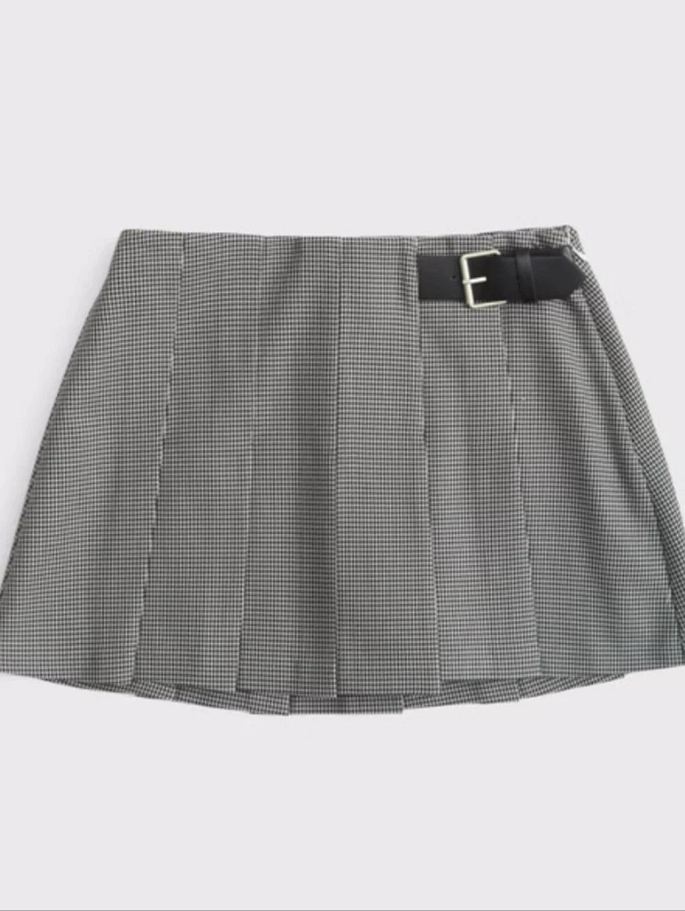 Abercrombie & Fitch Hardware Pleated Wrap Mini Skort Houndstooth Size L